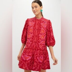 FARM Rio Vibrant Red Floral Mini Dress